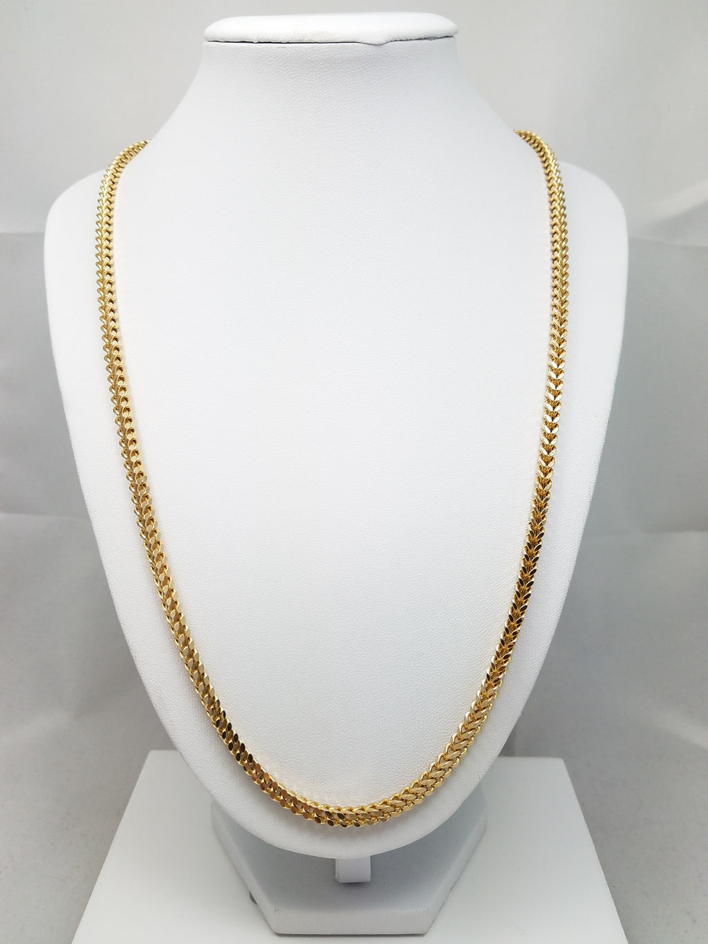 23.5" 14k Hollow Yellow Gold Franco Chain Necklace