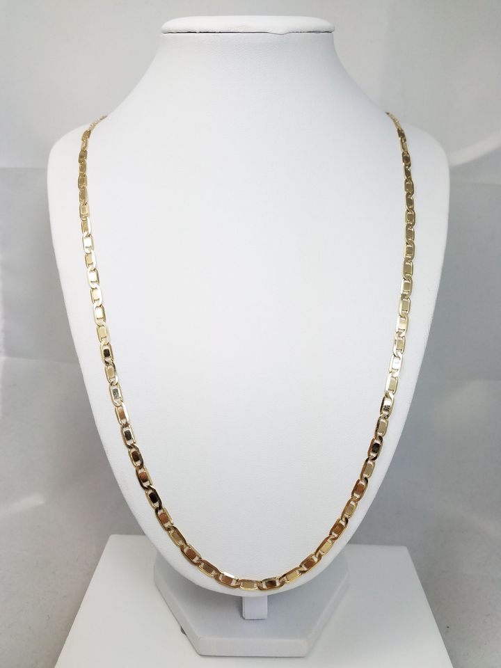 Awesome 14k Yellow Gold Solid Fancy Link 25" Necklace