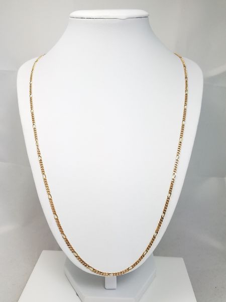 Sporty 24.5" Solid 14k Yellow Gold Fancy Link Chain Necklace Italy