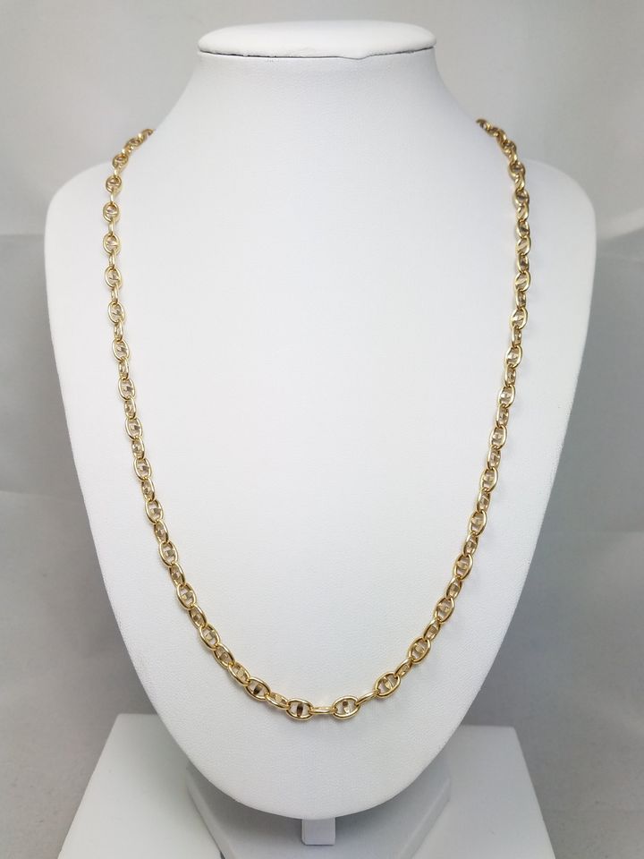 Fabulous 14k Yellow Gold Solid Mariner Link 5mm/21.5" Necklace