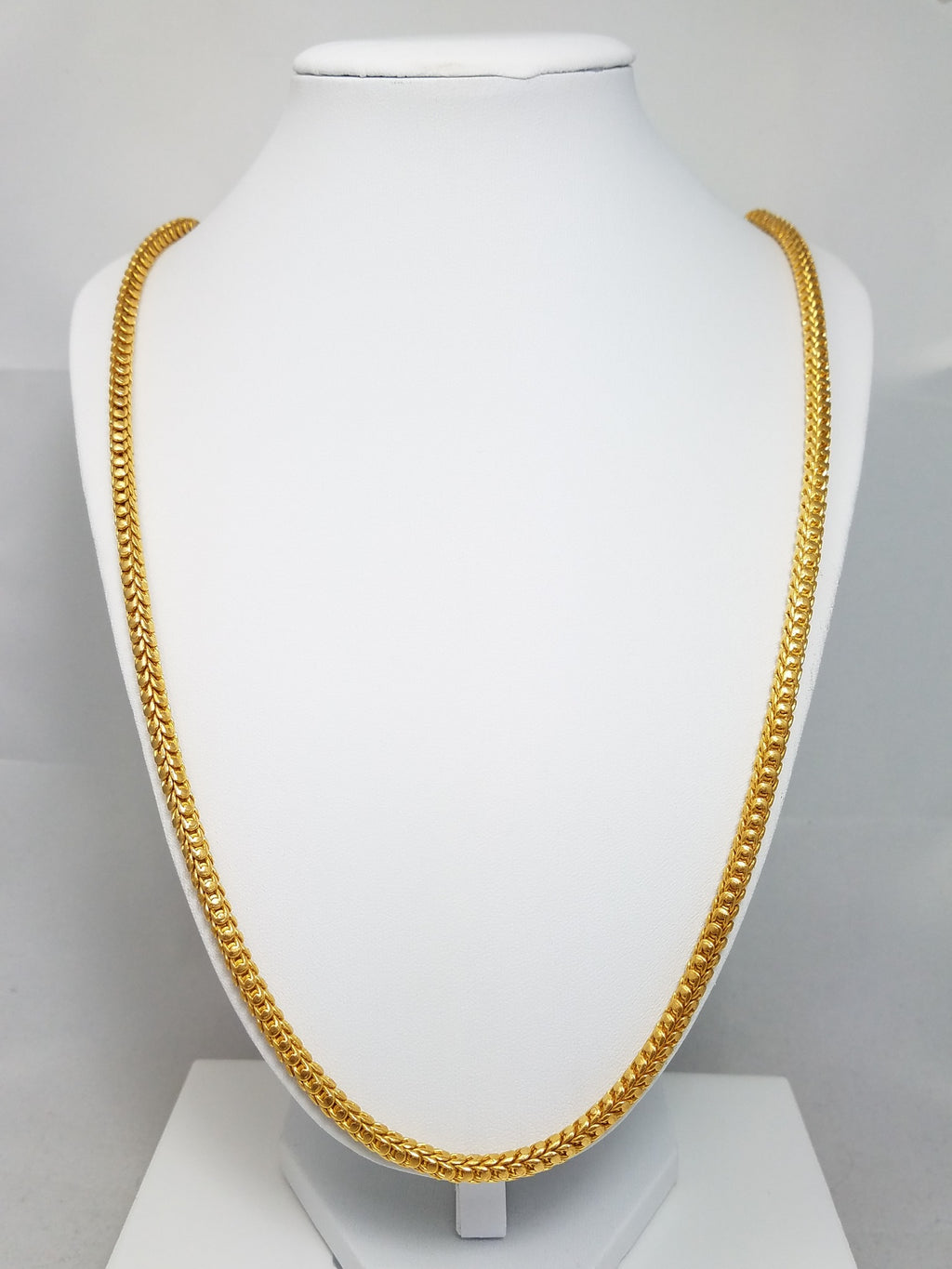 Stunning 27" Solid 23k+ Fancy Link Chain Necklace