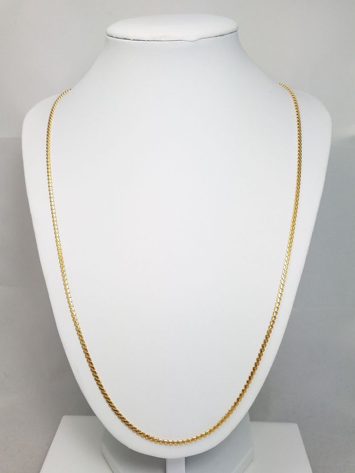 Eye Catching 24" 18k Solid Yellow Gold Fancy Link Chain Necklace