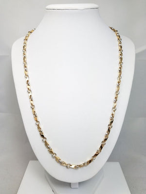 Two-Tone 14k Gold Fancy Link 22" Necklace