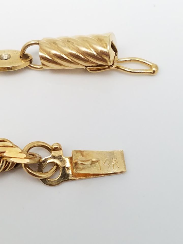 Impressive 18" Solid 14k Yellow Gold Diamond Cut Rope Chain