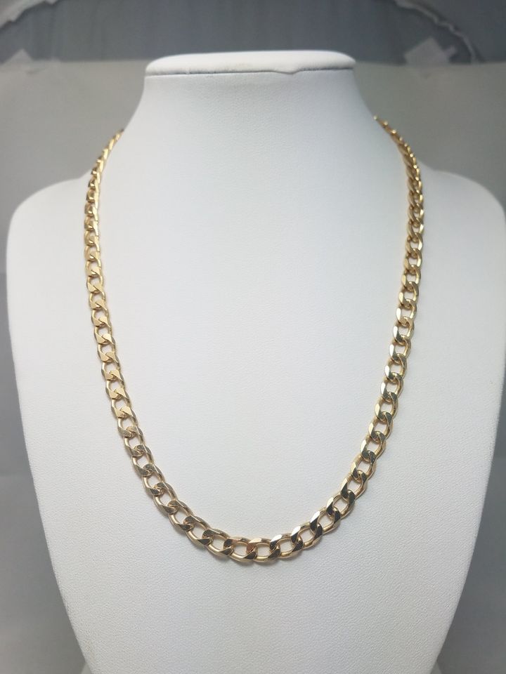 Fancy Curb Link Necklace in Solid 14k Yellow Gold 6.0mm/18"