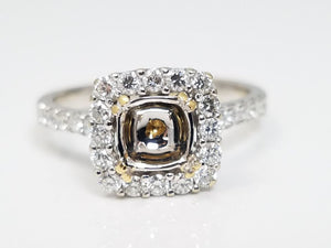 Glamorous 18k White Gold Natural Diamond Engagement Ring Mount