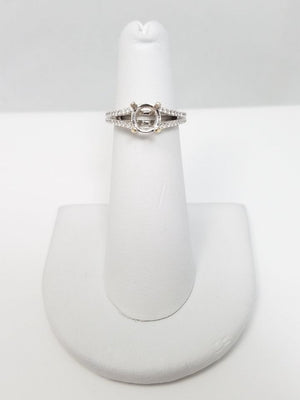 Dazzling Natural Diamond 14k White Gold Ring Mount