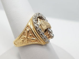 Wild 12k Yellow Gold Natural Diamond Horseshoe Ring