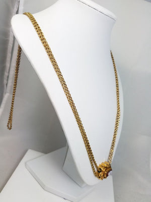 Elegant 62" 10k Yellow Gold Victorian Slide Necklace