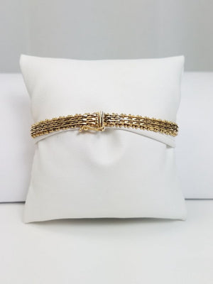 7" Riccio Link Bracelet in Solid 14k Yellow Gold