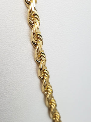 Classic 18" Solid 14k Yellow Gold Diamond Cut Rope Chain Necklace