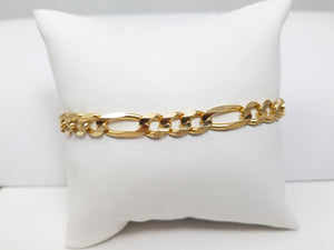 Classic 7.5" Solid 14k Yellow Gold Figaro Link Bracelet