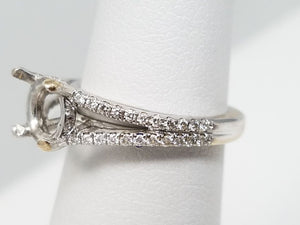 Dazzling Natural Diamond 14k White Gold Ring Mount