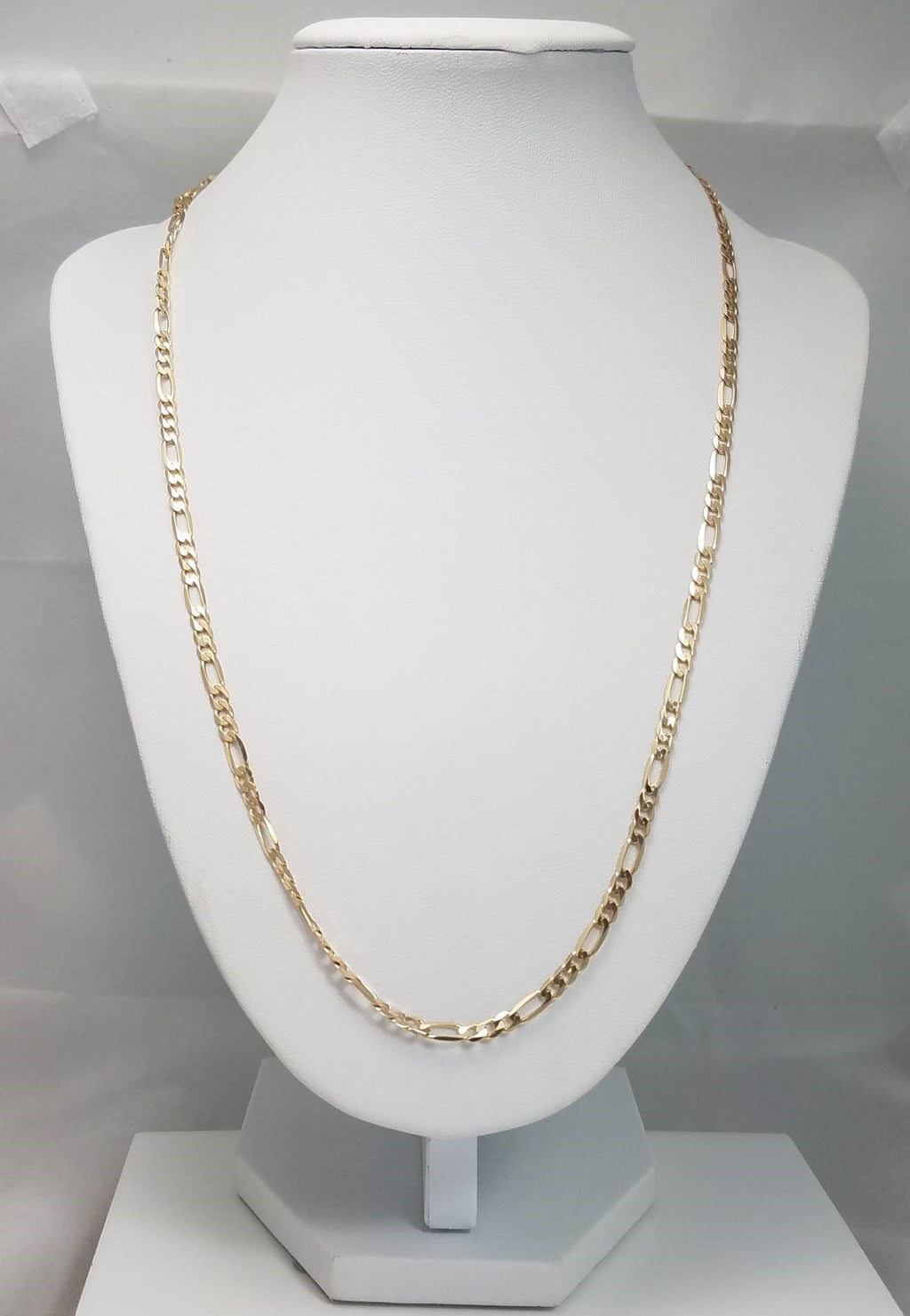 22" Solid 14k Yellow Gold Figaro Chain Necklace