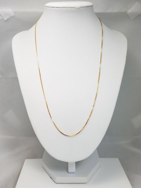 Classic 20" Solid 14k Yellow Gold Box Link Chain Necklace