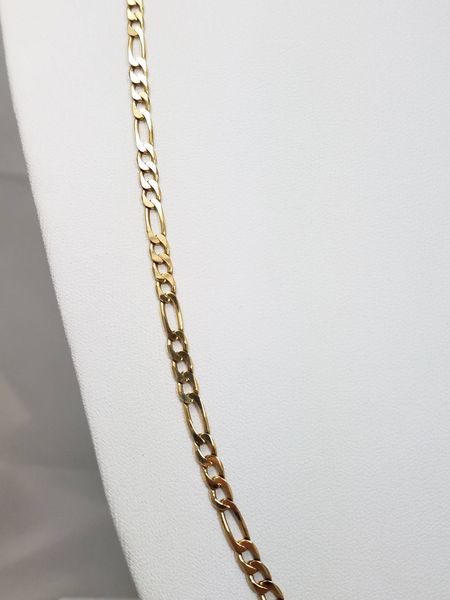 Classic 20.75" Solid 14k Yellow Gold Fancy Figaro Link Chain Necklace