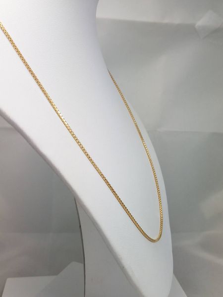 Italian 20" Solid 18k Yellow Gold Fancy Box Link Chain