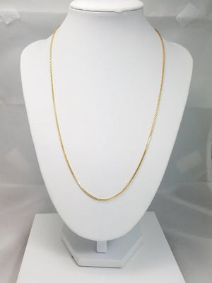 Italian 20" Solid 18k Yellow Gold Fancy Box Link Chain