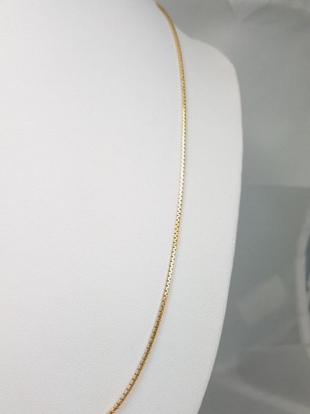 Italian 20" Solid 18k Yellow Gold Fancy Box Link Chain