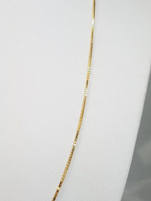 Classic 20" Solid 14k Yellow Gold Box Link Chain Necklace