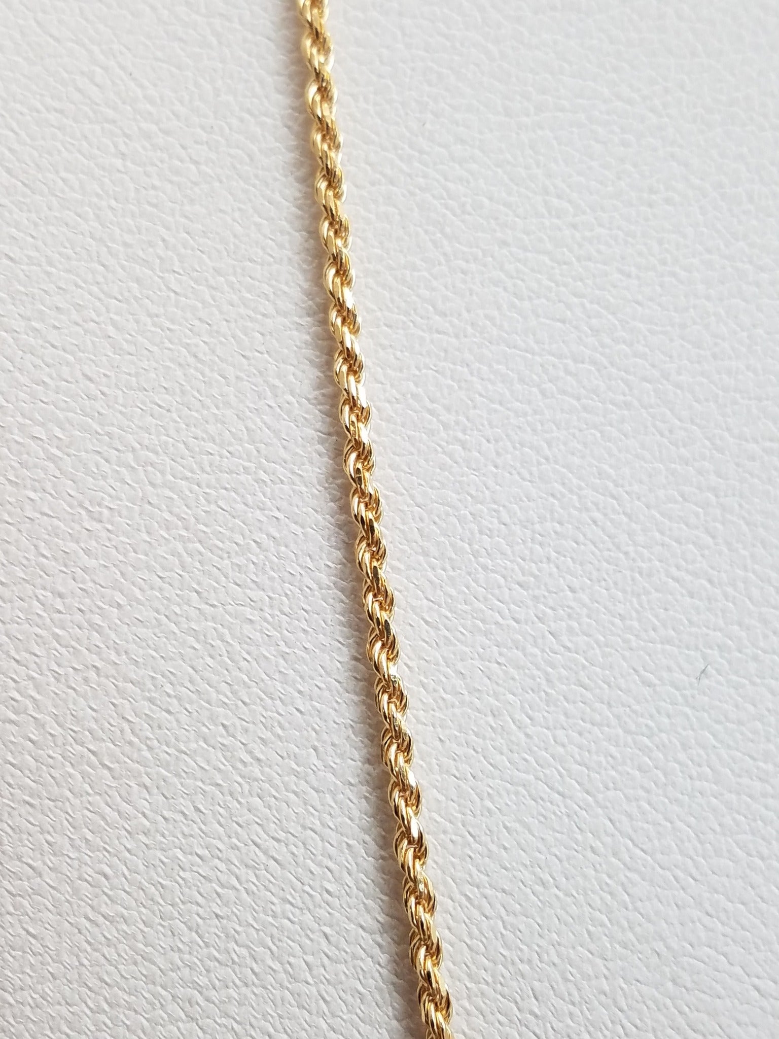 New Classic Solid 18k Yellow Gold Rope Chain 23.5" Necklace