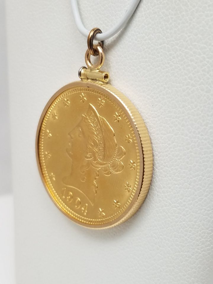 Gorgeous 1904 US $10 Gold Coin With 14k Yellow Gold Frame