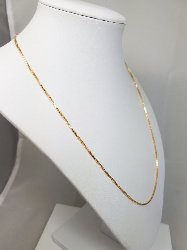 Cool 19.75" 18k Solid Yellow Gold Box Chain Necklace Italy