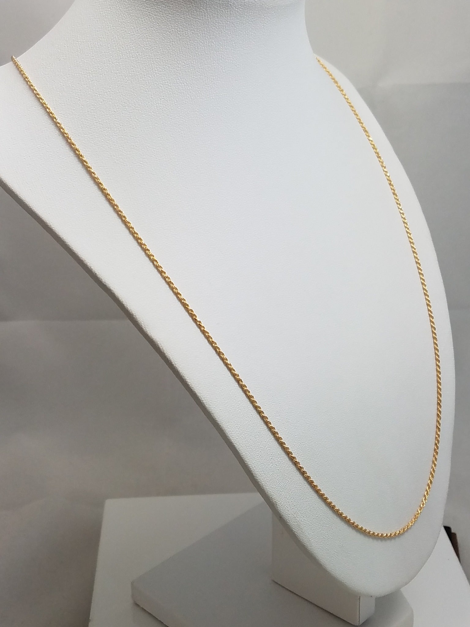 New Classic Solid 18k Yellow Gold Rope Chain 23.5" Necklace