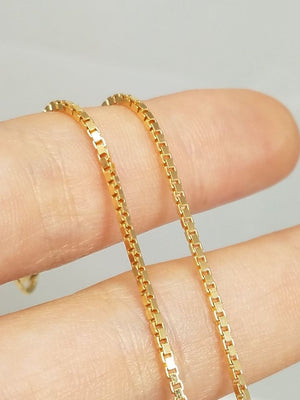 Cool 19.75" 18k Solid Yellow Gold Box Chain Necklace Italy