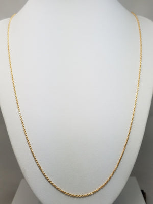 New Classic Solid 18k Yellow Gold Rope Chain 23.5" Necklace