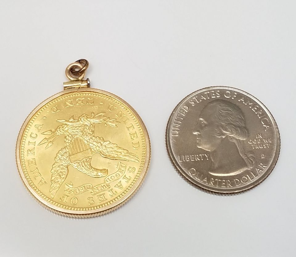 Gorgeous 1904 US $10 Gold Coin With 14k Yellow Gold Frame