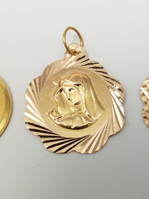 Lot of Three 18k Yellow Gold Religious Medals