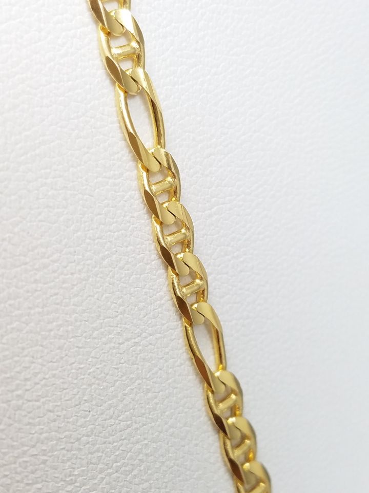 Unique 20" Solid 14k Yellow Gold Figarucci Link Chain Necklace