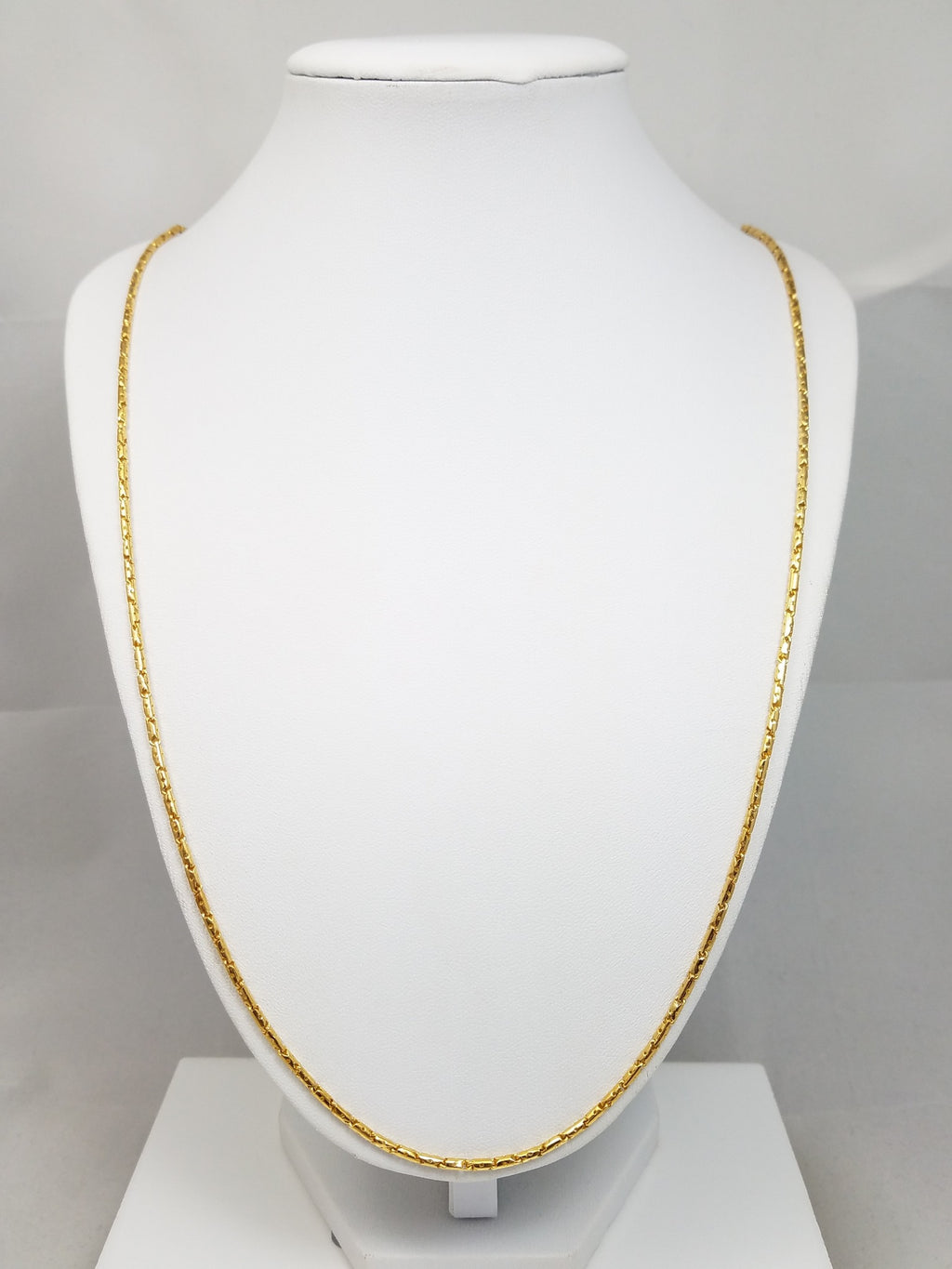 Extravagant 31" Hollow 23k Yellow Gold Baht Chain Necklace