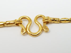 Extravagant 31" Hollow 23k Yellow Gold Baht Chain Necklace