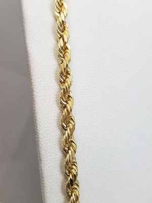 NEW 26" Hollow 10k Yellow Gold Rope Chain