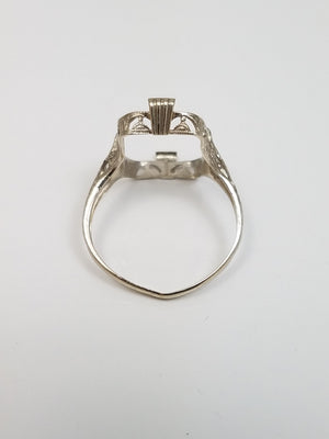 1930's Art Deco 14k White Gold Ring Mount