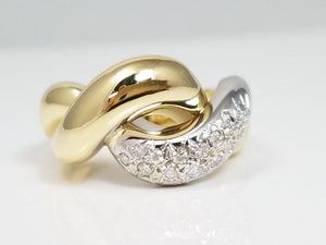 Luxurious 18k Two Tone Gold Natural Diamond Custom Ring