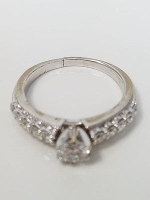 Elegant 14k White Gold Natural Diamond Engagement Ring