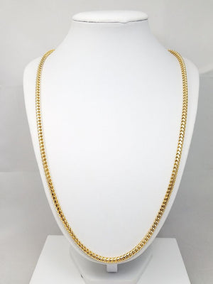 Stunning 24.25" Solid 14k Yellow Gold Franco Link Chain Necklace