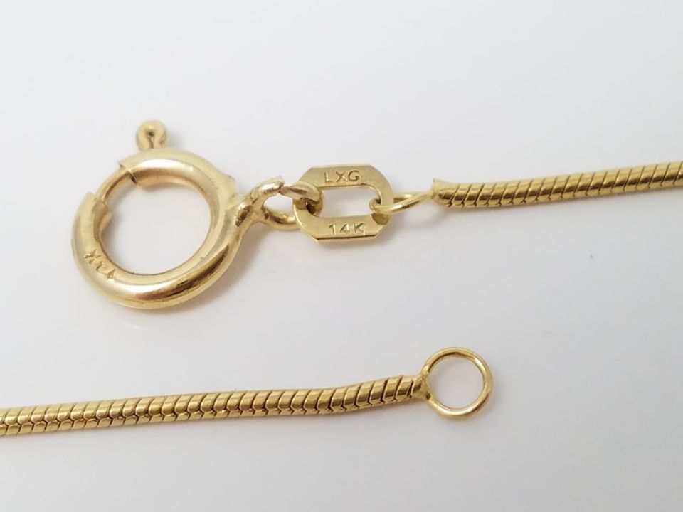 Sleek Snake Link 14k Yellow Gold 20" Necklace