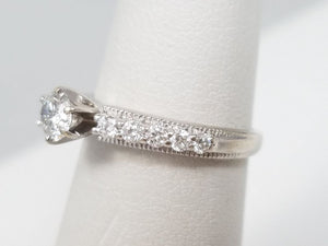 Elegant 14k White Gold Natural Diamond Engagement Ring