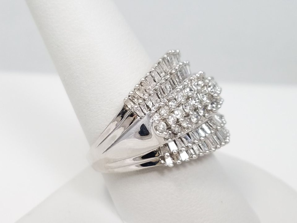 Show-Stopping 2ctw Natural Diamond 10k White Gold Ring