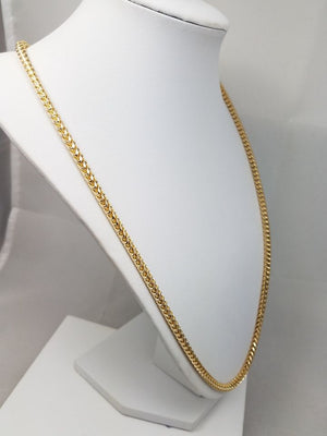 Stunning 24.25" Solid 14k Yellow Gold Franco Link Chain Necklace