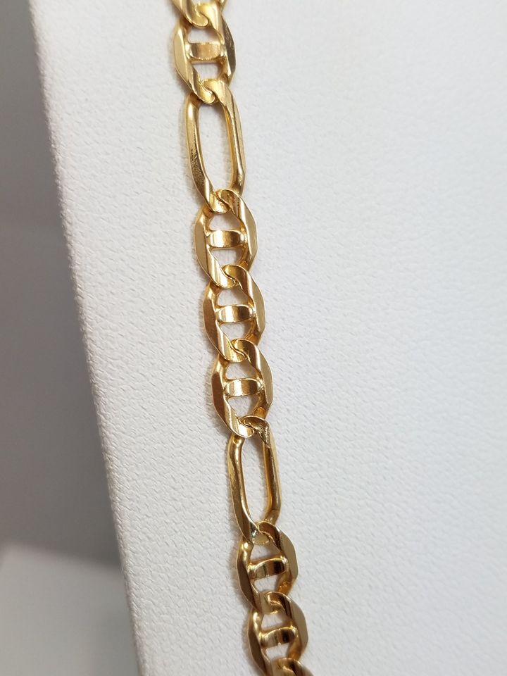 Exotic 24" Solid 14k Yellow Gold Figarucci Link Chain Necklace