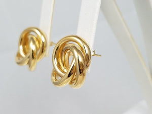 18k Yellow Gold Love Knot Earrings