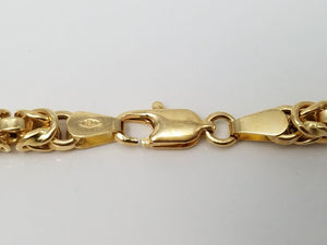 18k Yellow Gold Hollow Byzantine Link 7.5" Bracelet