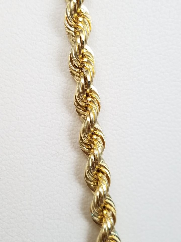 New! 14k Yellow Gold 4mm/20" Hollow Rope Chain Necklace