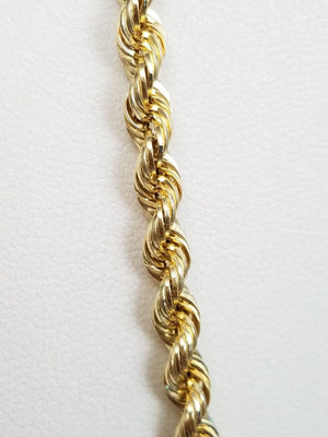 New! 14k Yellow Gold 4mm/20" Hollow Rope Chain Necklace