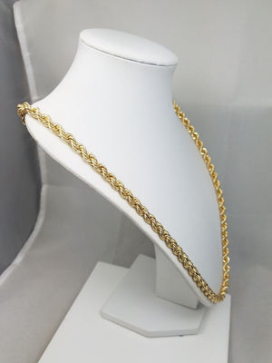 New Grand 10k Yellow Gold Hollow Rope Chain 6.2mm/28" Necklace